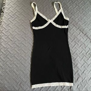 Black with White lace straps